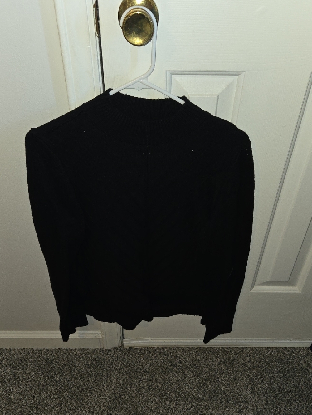 Talbots Black Cable Knit Crewneck Sweater Medium